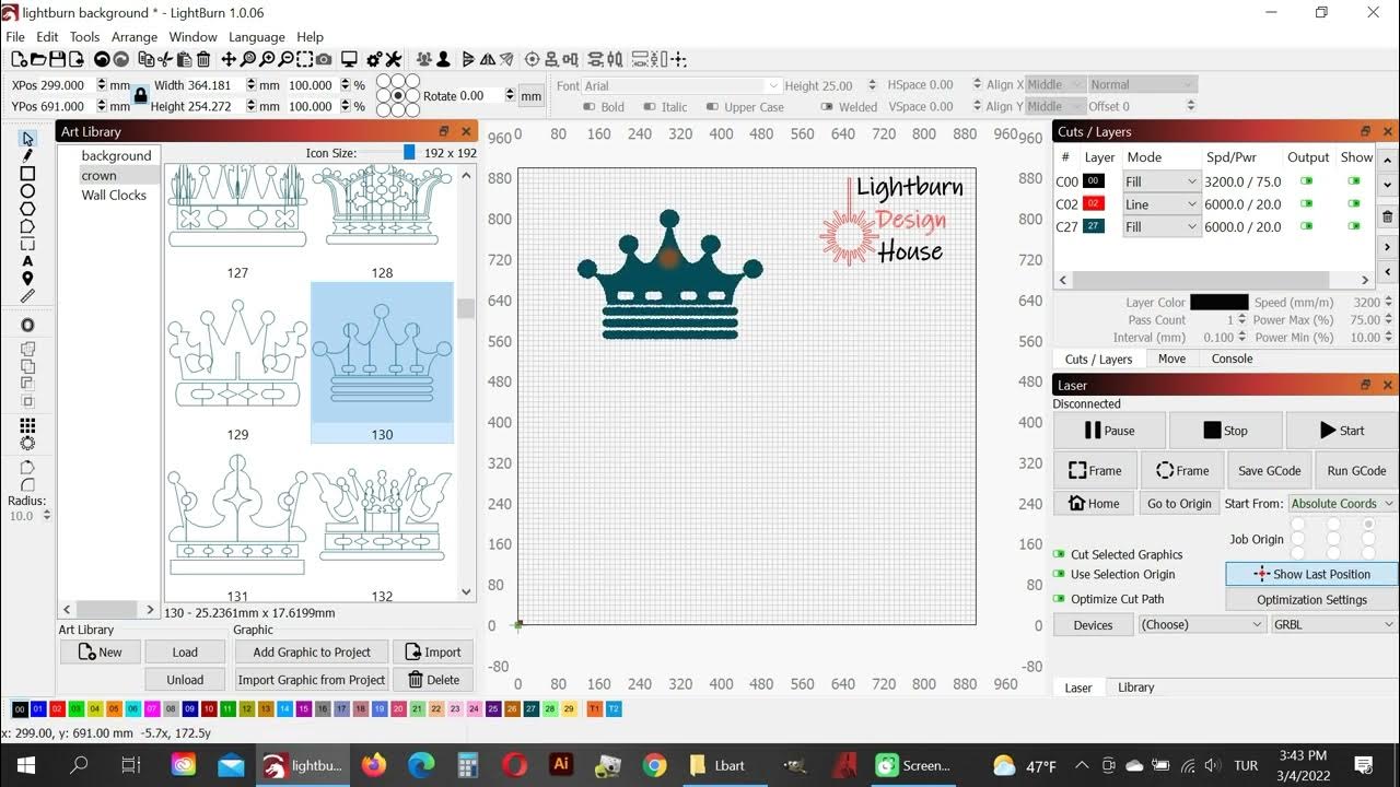 How to Load Lightburn Art Library File YouTube