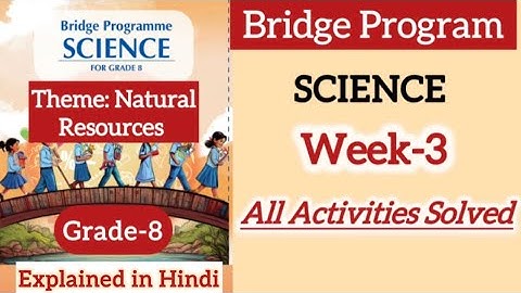 Bridge program Science Class 8 | Week 3|All activities solved | Natural Resources NCERT new syllabus