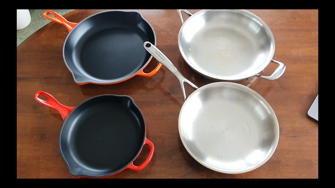 Stainless Steel vs Enamel Cast Iron Skillets (Frying Pans) Detailed Analysis