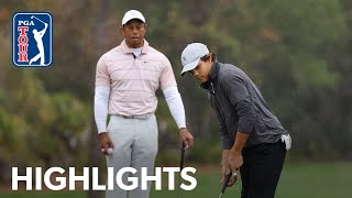 Tiger And Charlie Woods Shoot 8-Under 64 Round 1 Pnc Championship 2023