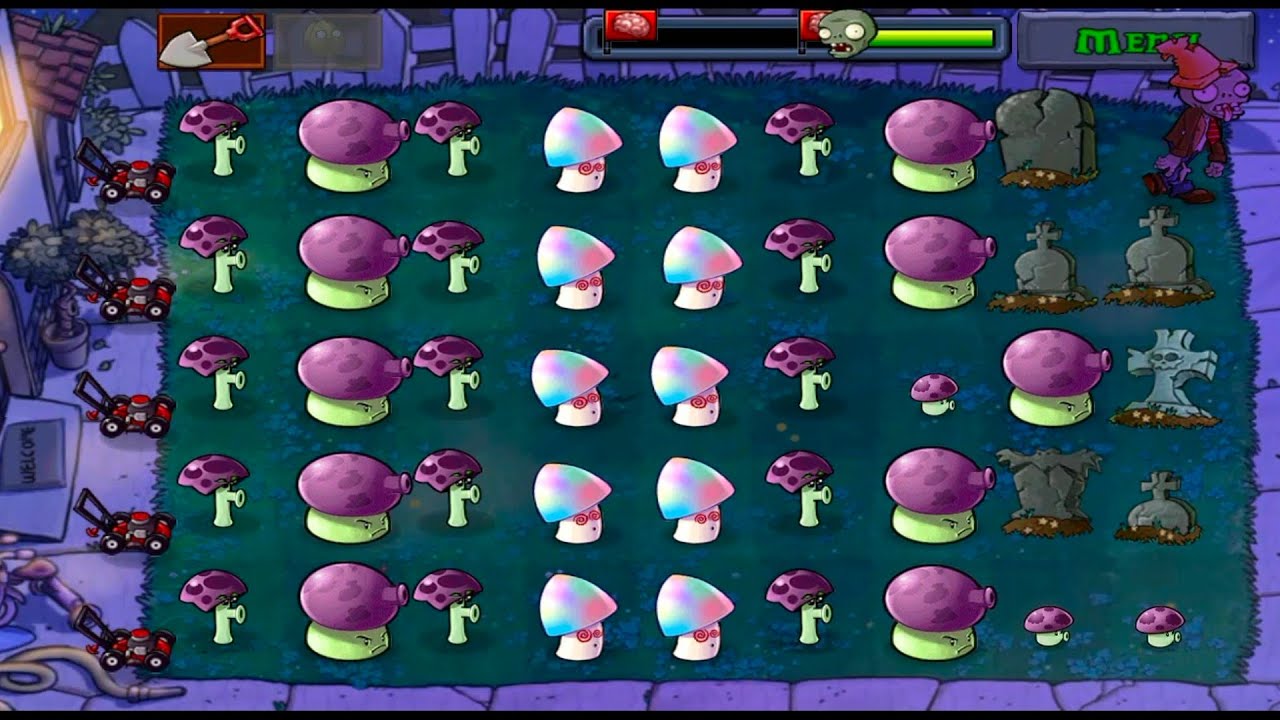 Plants Vs Zombies Epic Hack - 99 Hypno Shrooms Vs All Zombies - Android ...