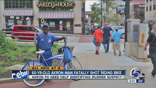 Akron PD need help finding the person who murdered a 60-year-old man riding his bike