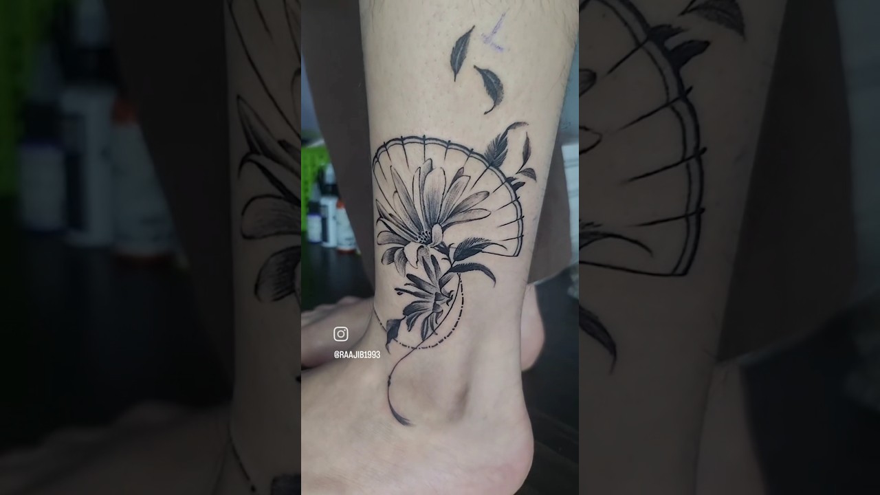 Elegant floral tattoo || Narayani_Tattoo_Studio || connect- 🤙9038591454 || near BELUR MATH📍