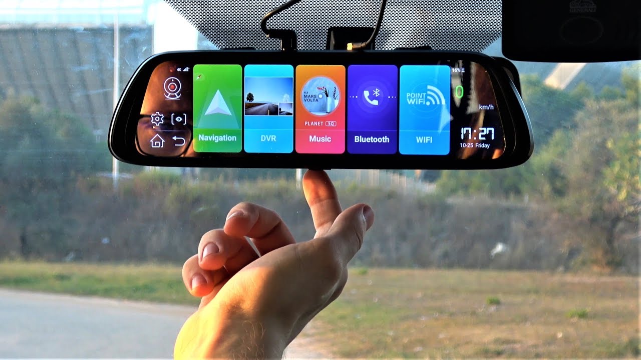 Android 8.1 Navi Bluetooth Dual Lens FHD 1080p SZKJ D30 Specchietto retrovisore universale per auto con GPS WiFi 