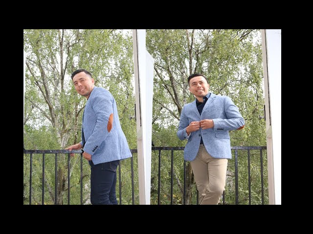 Chaqueta Blazer Para Hombre Elegante Con Coderas