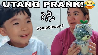 UTANG PRANK WITH MY KOREAN SON! |GANITO PALA UGALI NYA! 🇰🇷  🇵🇭  | korean filipino family!