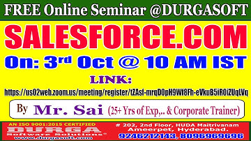 SALESFORCE.COM (FREE Seminar) Online Training @ DURGASOFT