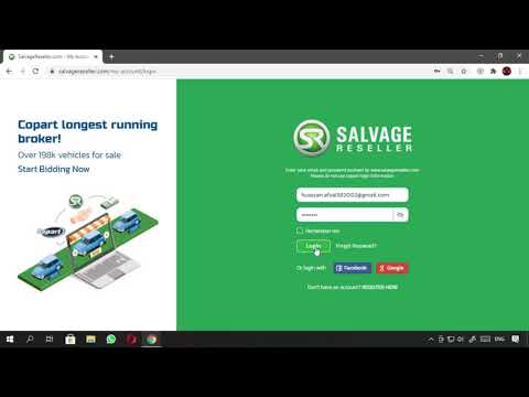 Salvage Reseller (How to Login) - Tutorial Video 1 made by me.