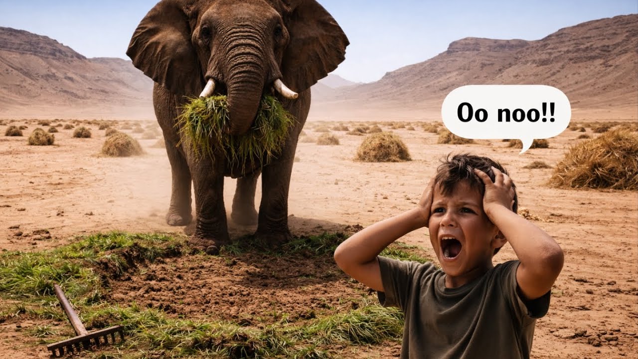 Elephant 🐘 come from jungle eat all grass/big baby elephant/MINI FARMING AND COOKING