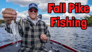 Fishing HUGE SpinnerBaits for GIANT Northern PIKE - Fall Pike Fishing 2020