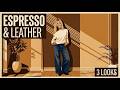 Espresso &amp; Leather: Three Ways To Wear Wide Leg Jeans #streetstyle #fashiontrends #outfitideas #ootd