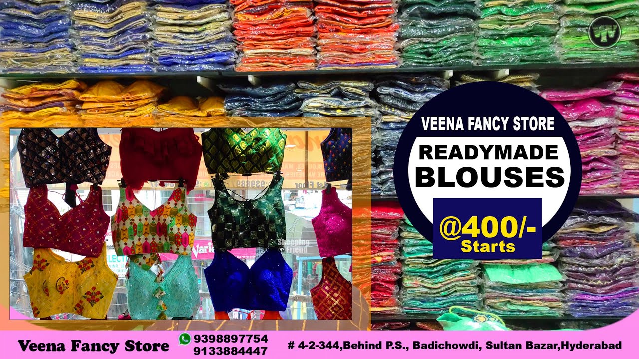 VEENA FANCY STORE BADICHOWDI KOTI WHOLESALE WORK BLOUSES WITH