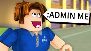 USING ADMIN COMMANDS AT ROBLOX HILTON HOTEL