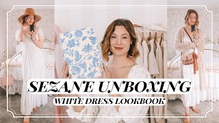 Sezane Unboxing and White Dress Lookbook: The BEST Spring Fashion Must-Haves!