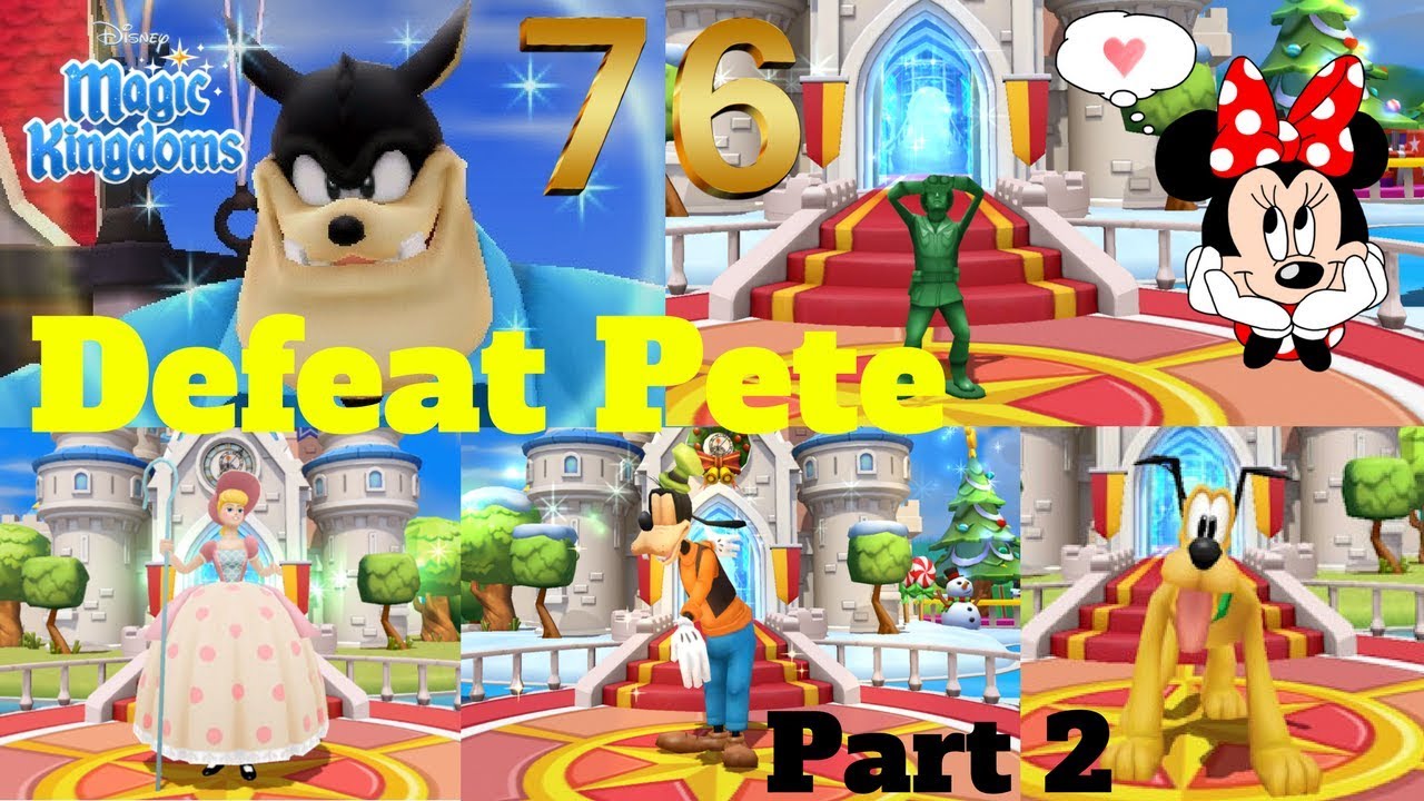 list of quests to defeat pete disney magic kingdoms