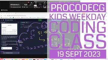 ProCodeCG Kids Weekday Coding Class - Tuesday - 19 Sept 2023