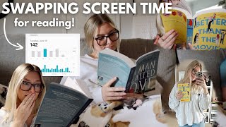 swapping SCREEN TIME for READING📱📚| reading vlog + BIG ANNOUNCEMENT!