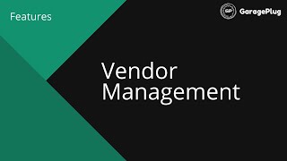 Vendor Management - Inventory Module