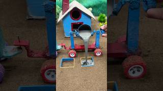 😱 Real Working Mini Tractor Making Cement Pillar | Amazing DIY Construction Machine 🚜 #shorts