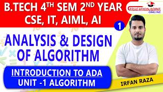 Lec 1 | Introduction to Analysis Design of Algorithm | RGPV ADA B.Tech 4th Sem | CSE / IT / AIML