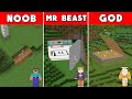 Minecraft  noob vs mr beast vs god secret bases in minecraft