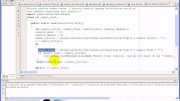 aula 1118 Algoritmos e Logica de programação   Exerc Par Impar conta Java II