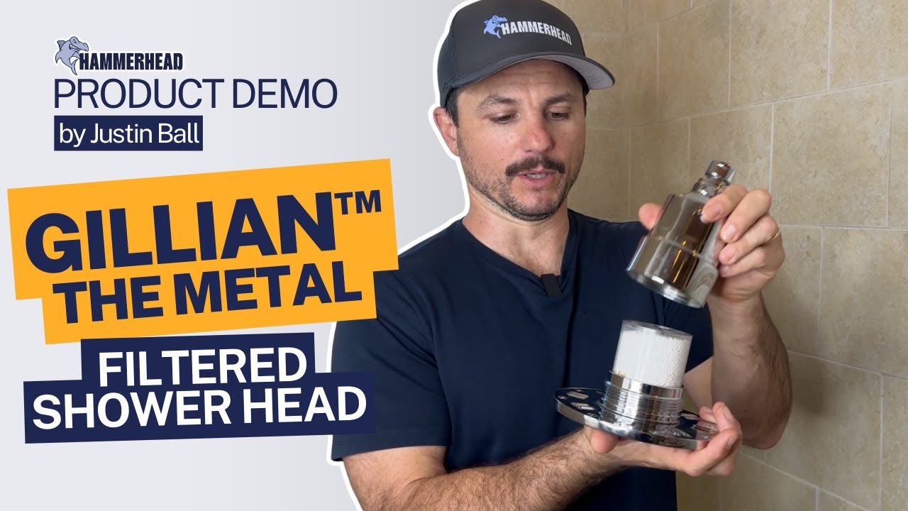 Демонстрация душевой лейки Gillian — METAL с фильтром | HammerHead