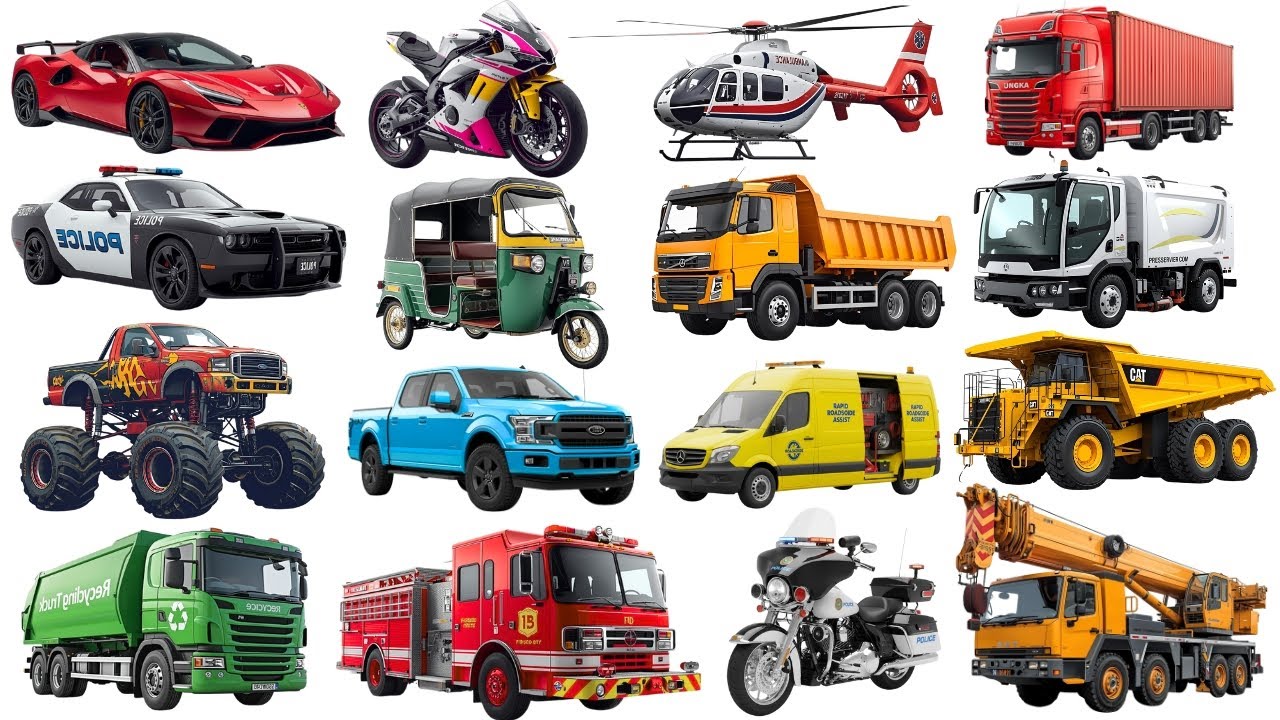 Названия транспортных средств | Изучите 30 названий транспортных средств на английском языке | Ви...