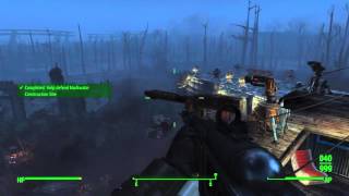 Fallout 4, Settlement Attacked by Mirelurk Queen and Raiders. EPIC BATTLE !!