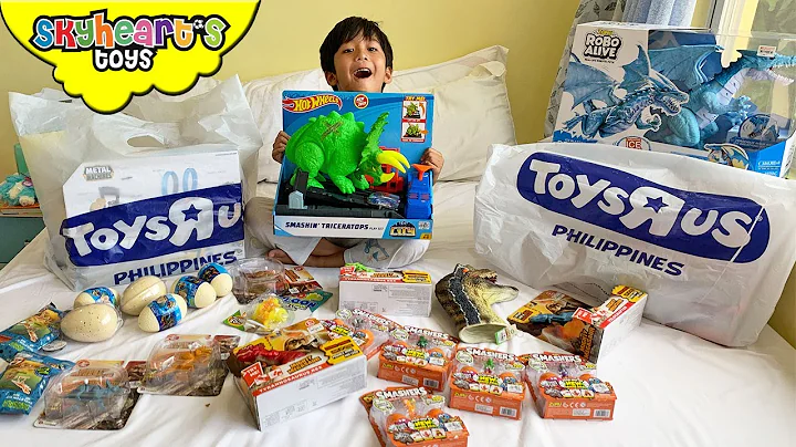 DINOSAURS from Toys R Us!! Skyheart's new dinosaur toys for kids trex mighty megasaur