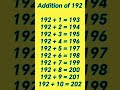Addition of 192