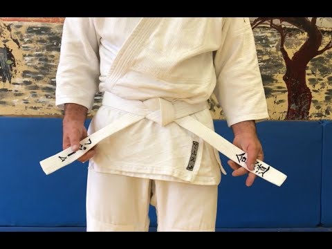 Как завязывать пояс на кимоно/кейкоги? 1-й вариант плоский узел