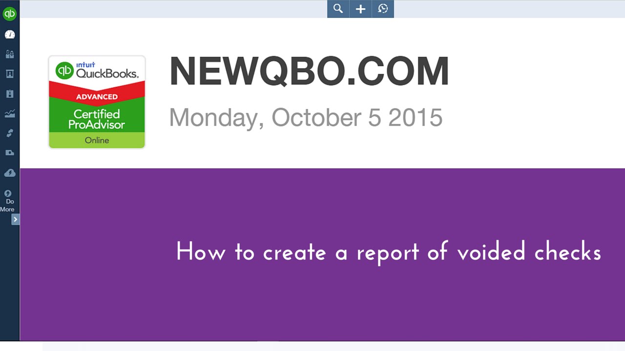 QuickBooks Online - How to create a report of voided checks - YouTube