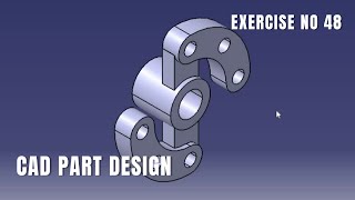 CAD Design Exercise 48 | Catia v5 tutorial exercise I Part Design | CATIA Design | Solidworks