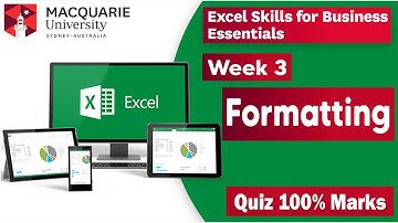 Week 3 | Formatting Quiz Solved | Excel Skills for Business Essentials | Get 100% Grades