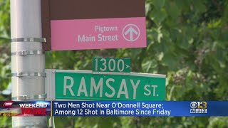 Two men shot Sunday near O'Donnell Square in Canton