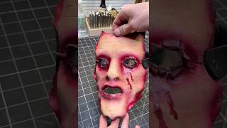 New all leather mask for @fleshdoubt which includes see through mirror lenses. .#mask #art #leather