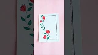 Cute Lotus 🌺🌼Corner School Project Front Page design #shorts #schoolproject #borderdesign #easyart