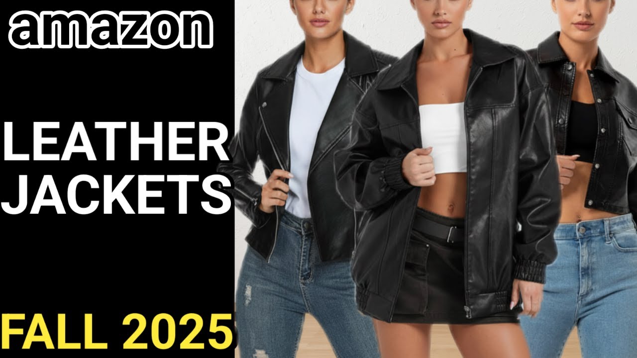 🔥10 BEST FAUX LEATHER JACKETS FOR FALL 2025 ON AMAZON model try on haul