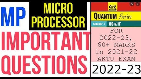 MICRO PROCESSOR Most important questions | 100% Pass | 2nd year most imp question series | AKTU
