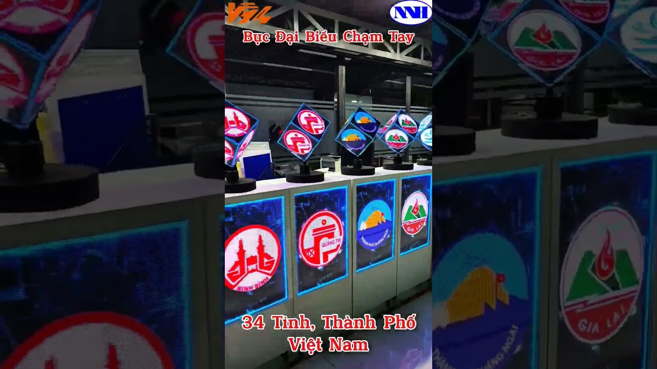 Touch podiums and Smart Cube LED blocks on stage