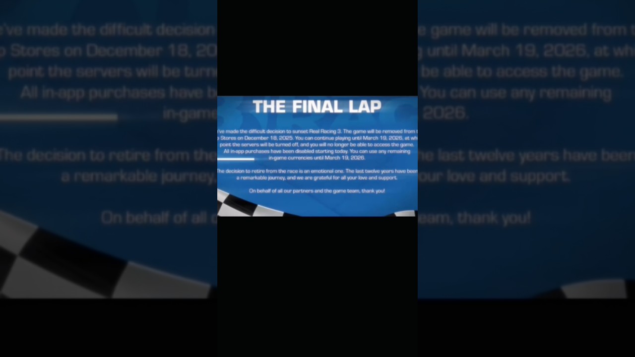 Real Racing 3 Shutdown😭 #weraceasone #simracing #automobile #viral #formula1driver #motorsport #f1