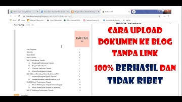 Cara Upload Dokumen (WORD, PDF, PPT) ke BLOG PART II | Tanpa KETIK LINK 100% BERHASIL #Blog