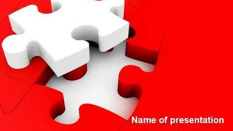 White Jigsaw on Red PowerPoint Template by PoweredTemplate.com