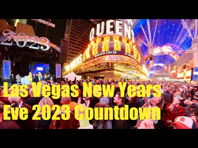 4K HDR) Fremont Street Las Vegas New Year's Eve 2023 - Las Vegas