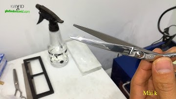 Mài kéo cắt tóc bị mẻ bằng công nghệ hiện đại và kéo sau khi mài như kéo mới