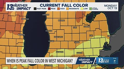 When can you expect peak fall colors in West Michigan?
