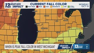 When can you expect peak fall colors in West Michigan
