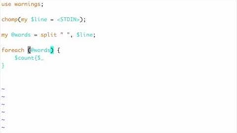 Counting number of occurrence of words in a line read from standard input in perl