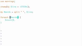 Counting number of occurrence of words in a line read from standard input in perl